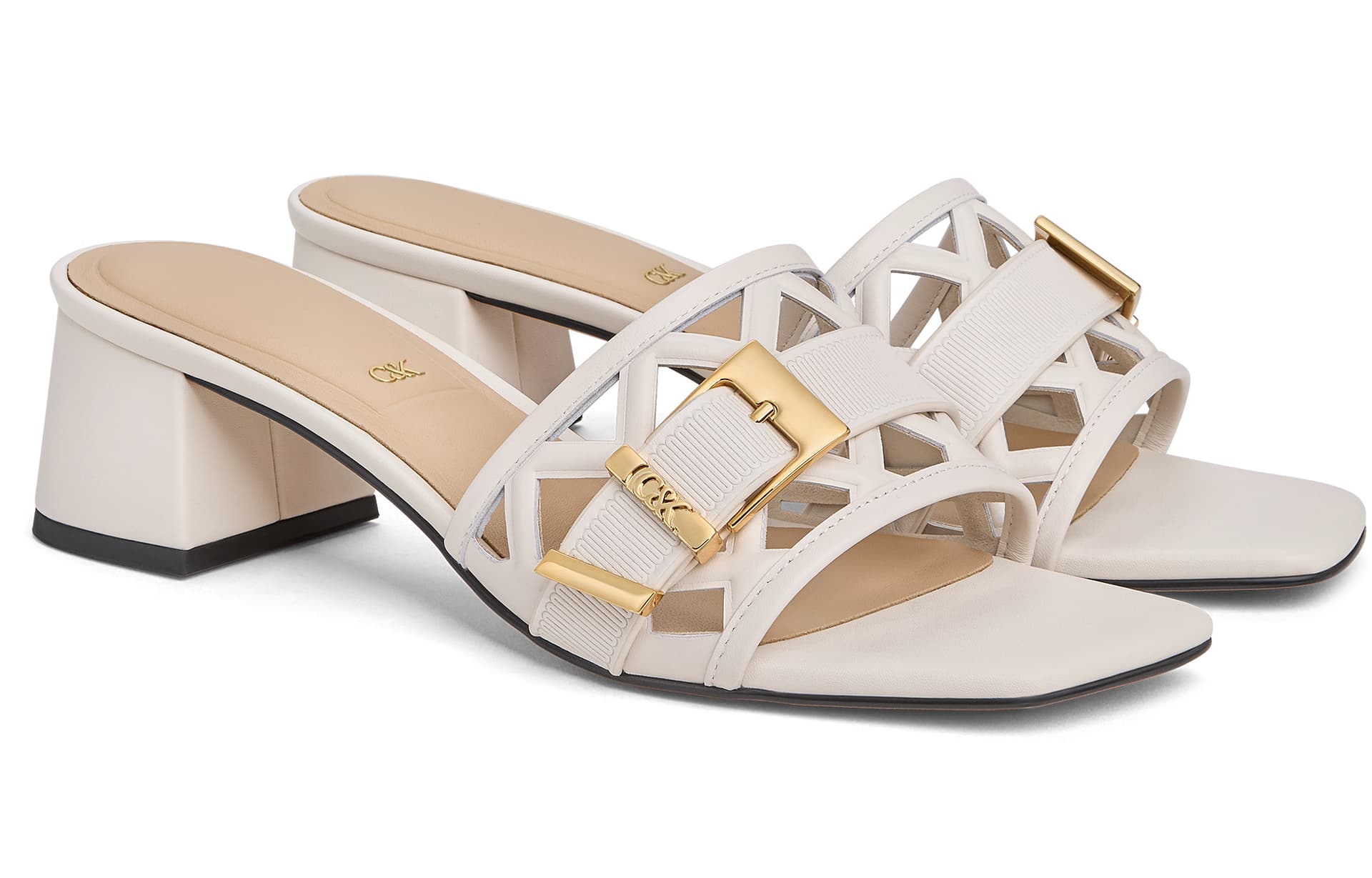 Сандалии CHARLES&KEITH Летние Модные Сандалии С Низким Каблуком 5 См Из Натуральной Кожи С Вырезом И Композитной Подошвой - изображение 2