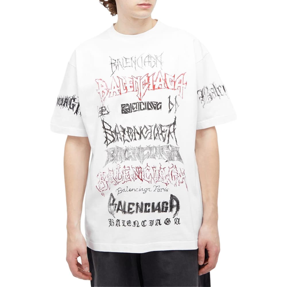 Футболка Balenciaga Logo Print T-Shirt White - изображение 5