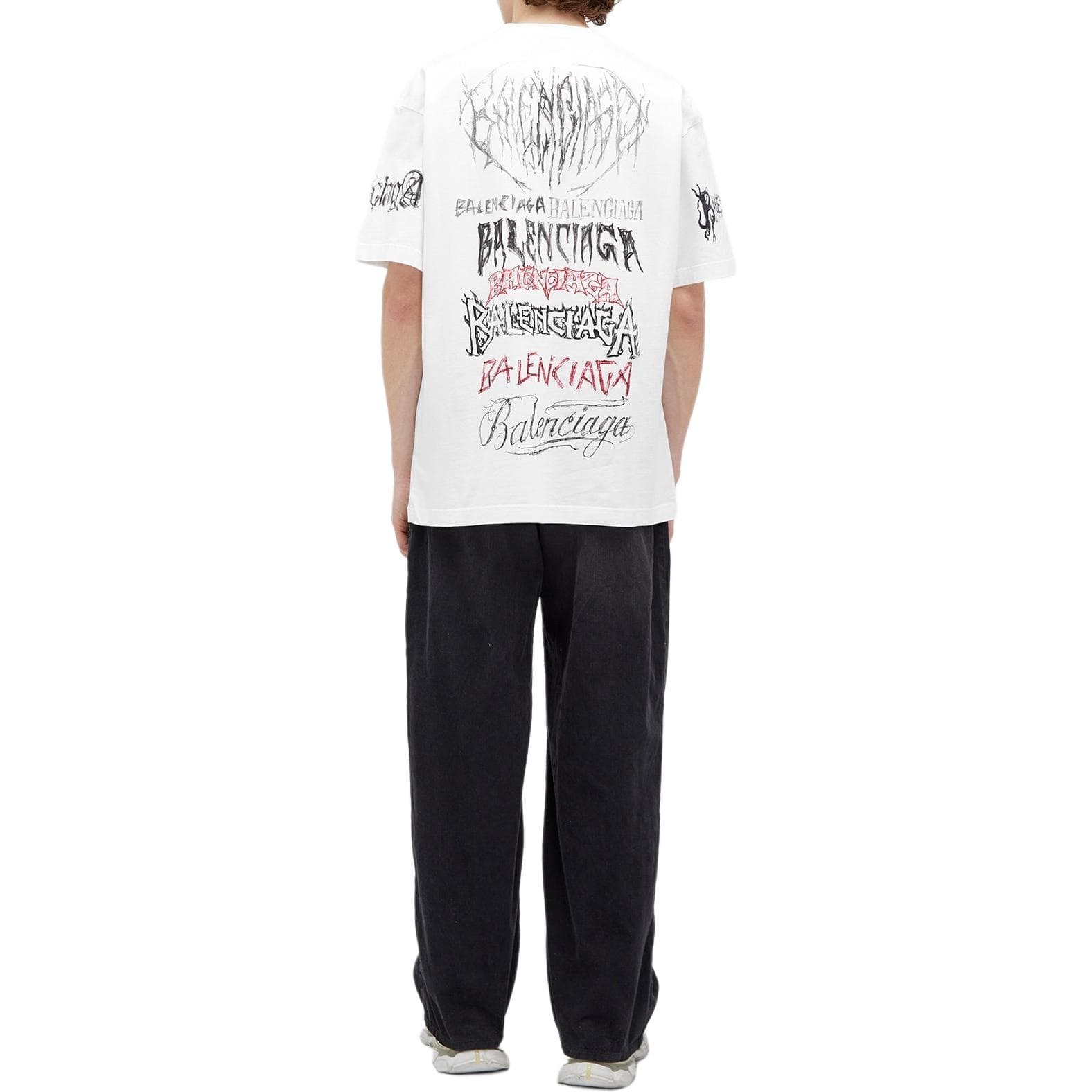 Футболка Balenciaga Logo Print T-Shirt White - изображение 7