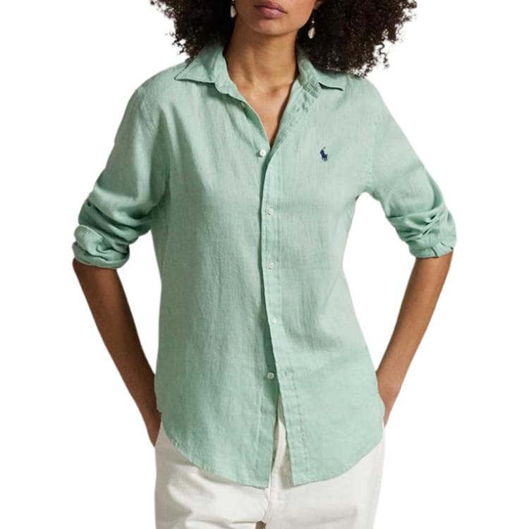 Блузка Polo Ralph Lauren SS25 Рубашка Классическая Версия Женская Зеленая - изображение 2