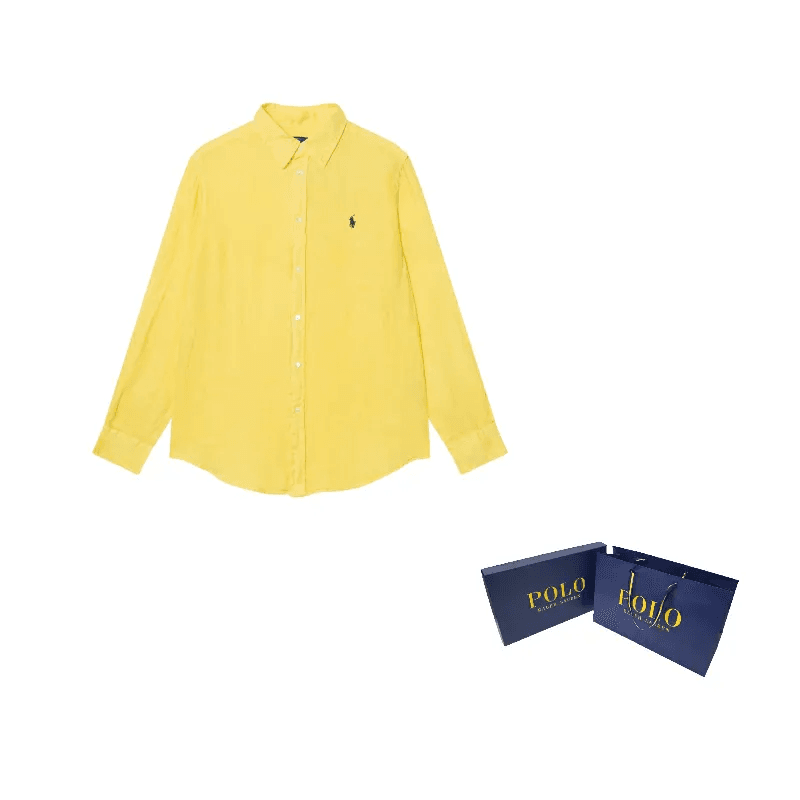 Блузка Polo Ralph Lauren SS25 Рубашка Классическая Версия Женская Желтая - изображение 5
