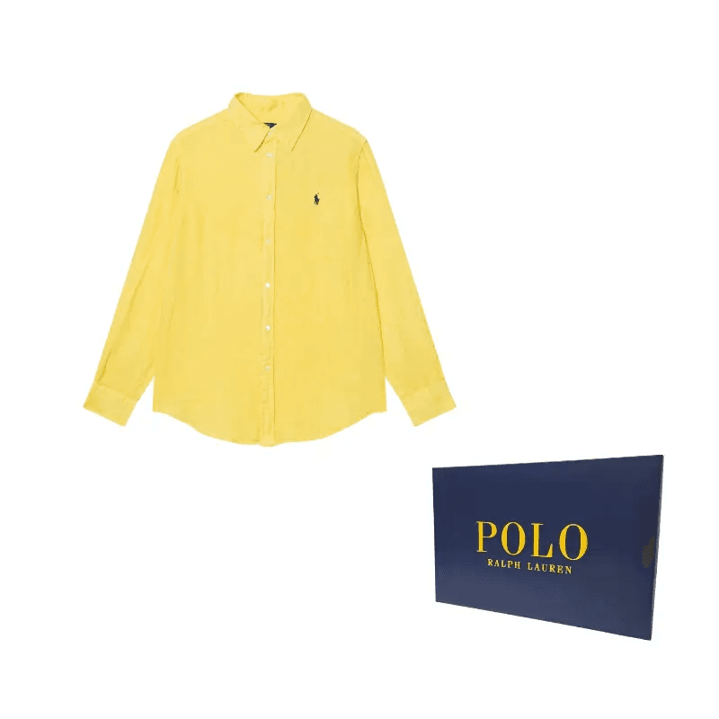 Блузка Polo Ralph Lauren SS25 Рубашка Классическая Версия Женская Желтая - изображение 4