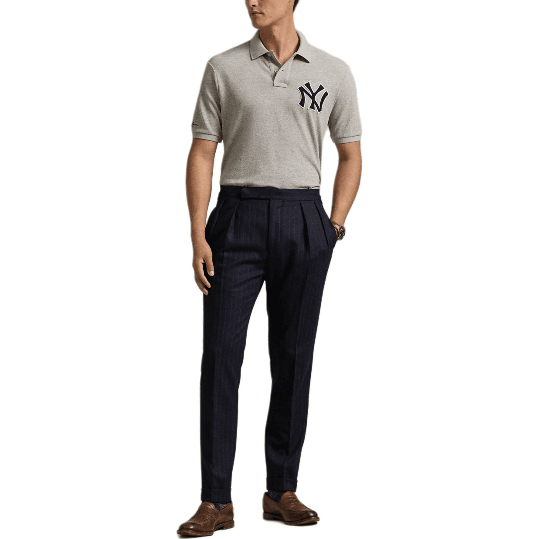 Поло Polo Ralph Lauren X Yankees Polo Классическая версия Мужской Атик Серый - изображение 2