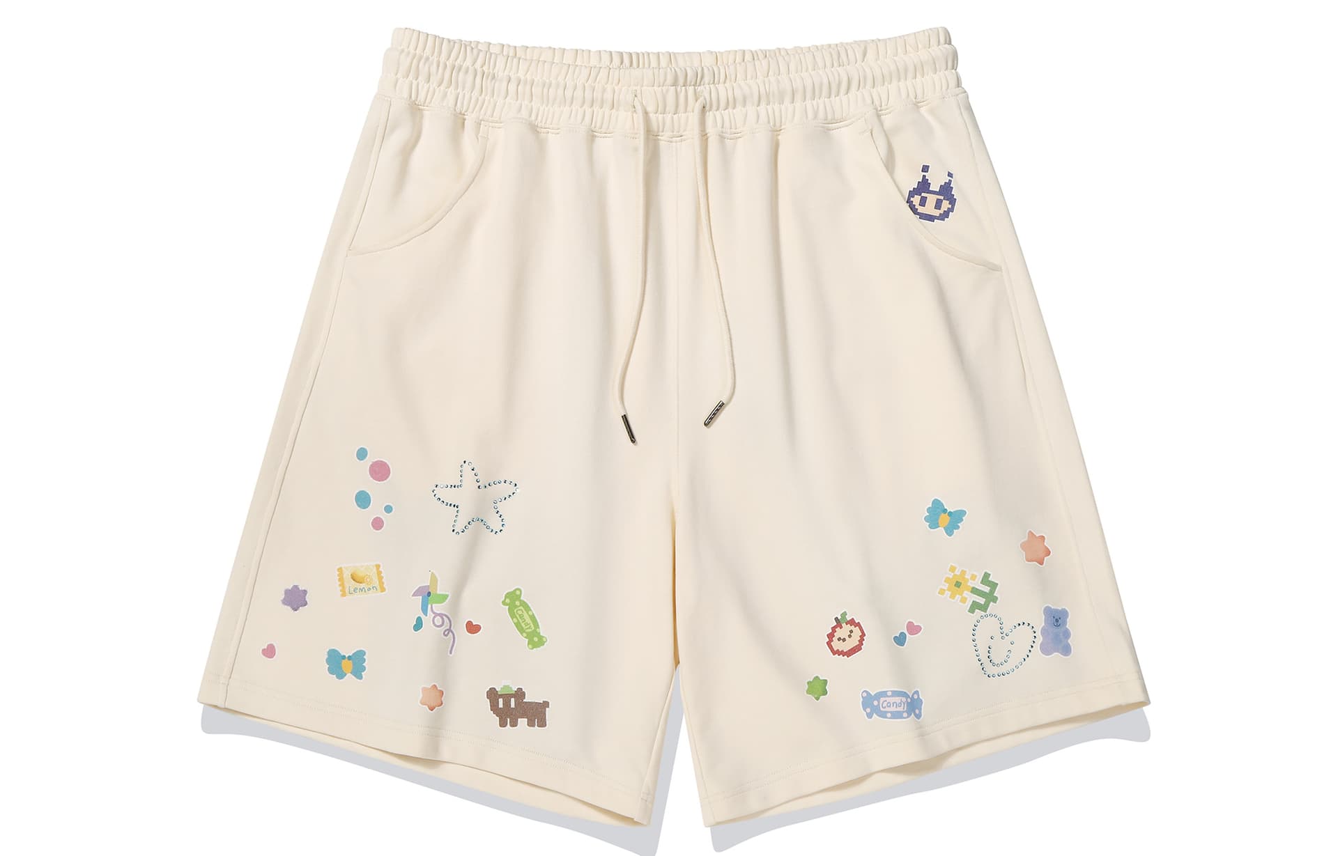 Шорты Guuka Cream Yellow (Oversized Fit) Unisex Casual Shorts Guuka Кремовый Желтый (Плюс Размер) Унисекс Повседневные Шорты - изображение 1