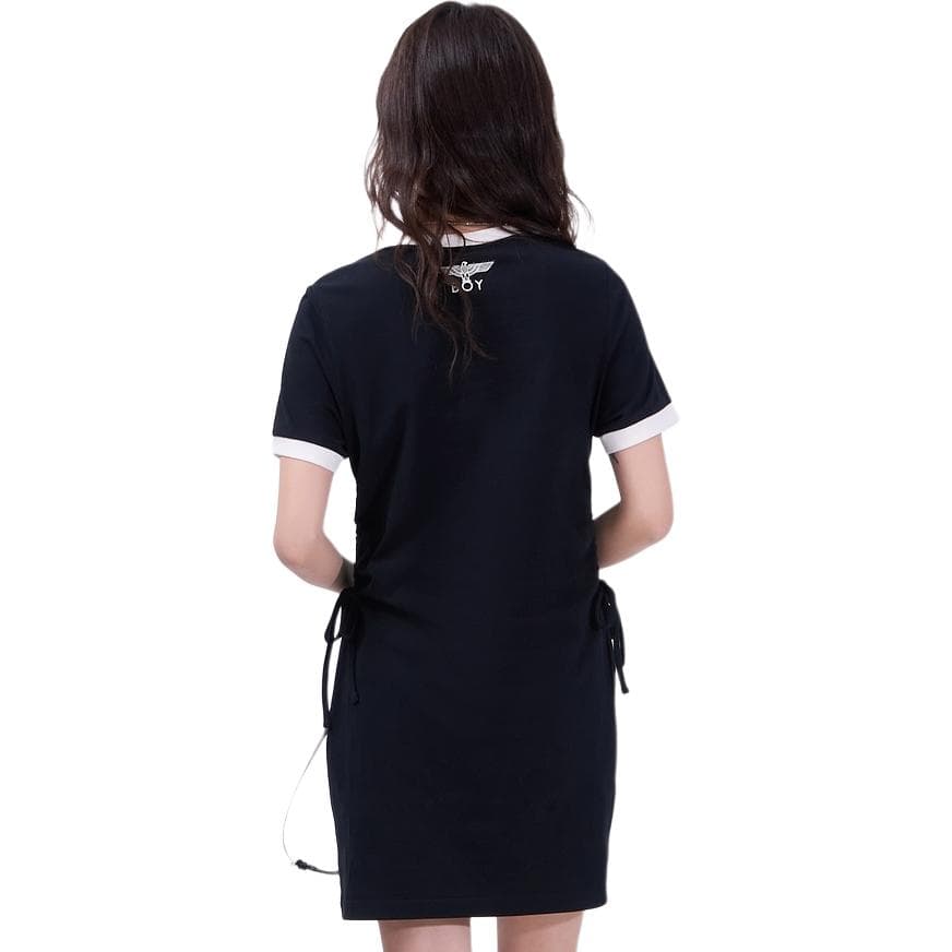 Платье BOY LONDON Короткий Sleeved Платье Женские Черный Бежевый Белый - изображение 3