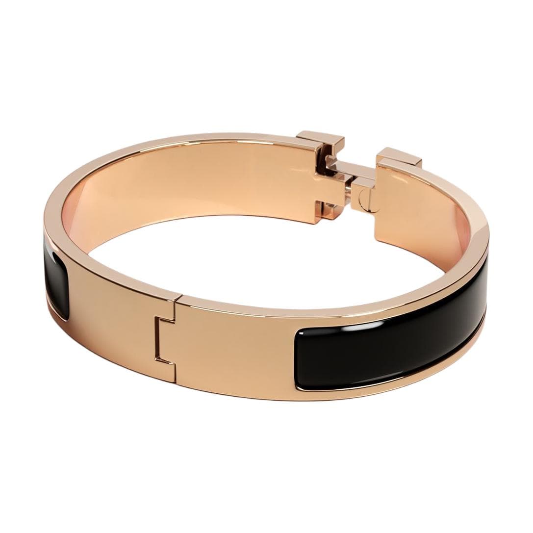 Браслет Hermes Classic H Rose Gold Enamel Bracelet - изображение 2