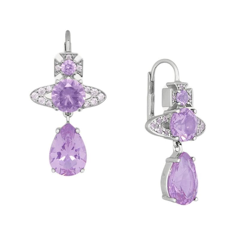 Серьги Серьги-гвоздики Vivienne Westwood Женские Серебряные Лавандовые - изображение 1
