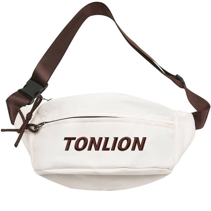 Нагрудная сумка Tonlion Нейлоновая сумка через плечо унисекс белого черного цвета - изображение 1