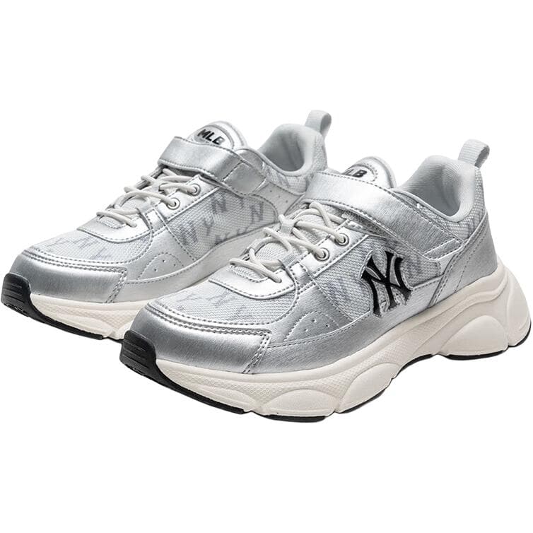 Кроссовки MLB Chunky Runner Fastball Аbrasion Resistant Низкие Кеды для Детей Lifestyle Серебристые Детские - изображение 3