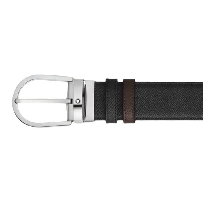 Ремень MONTBLANC Кожаные ремни Мужской Черный Коричневый Ширина ремня 3,5 см - изображение 2