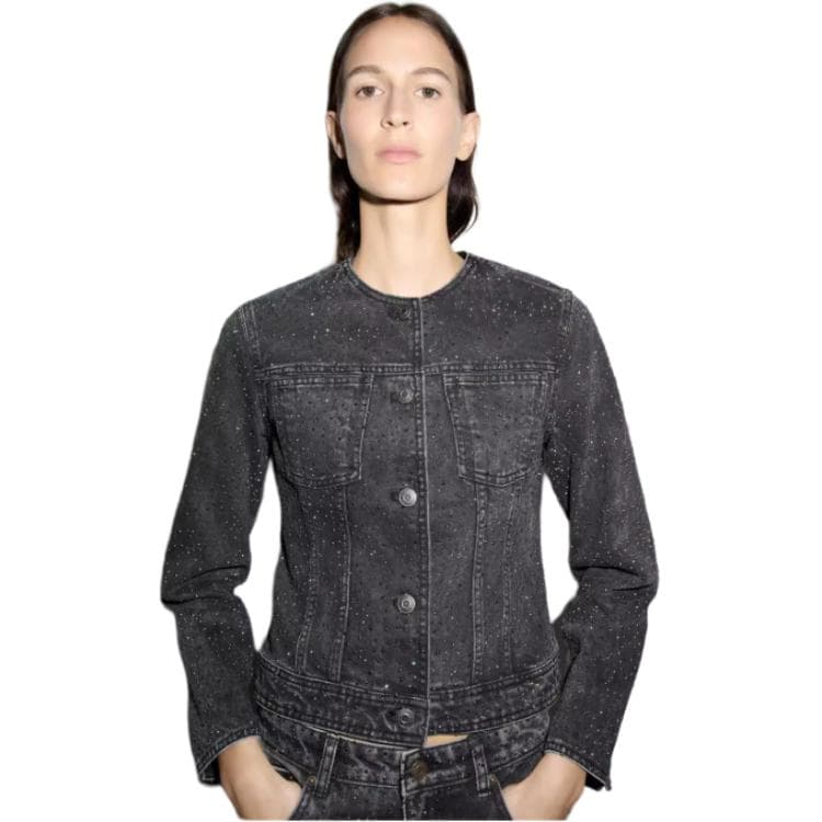 ZARA ZW Джинсовая куртка женская серая - изображение 3