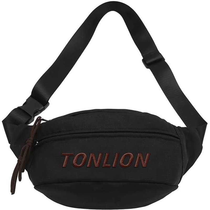 Нагрудная сумка Tonlion Нейлоновая сумка через плечо унисекс белого черного цвета - изображение 2