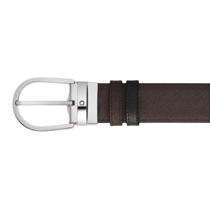 Ремень MONTBLANC Кожаные ремни Мужской Черный Коричневый Ширина ремня 3,5 см - изображение 3