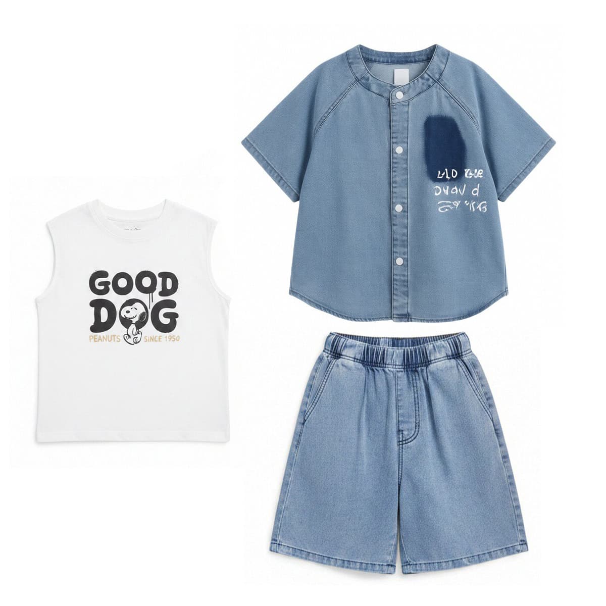 Снупи G01 Синий Kids Повседневные спортивные костюмы Наборы - изображение 1