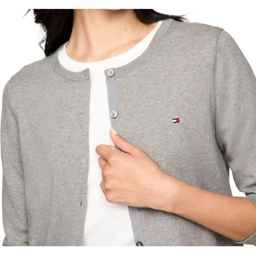 Кардиган Tommy Hilfiger Solid Button-Up Cardigan Sweaters Grey Heather - изображение 5