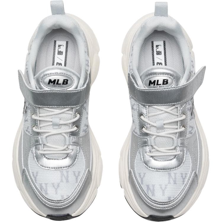 Кроссовки MLB Chunky Runner Fastball Аbrasion Resistant Низкие Кеды для Детей Lifestyle Серебристые Детские - изображение 4