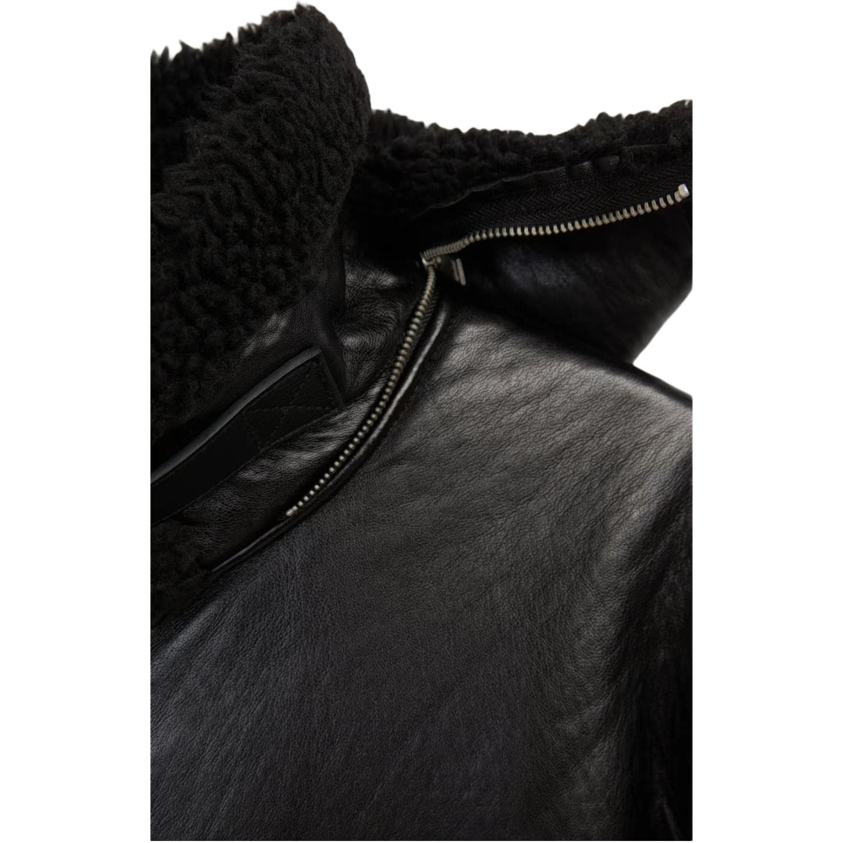 Кожаная куртки ZARA Черные Мужские Кожаные Куртки - изображение 3