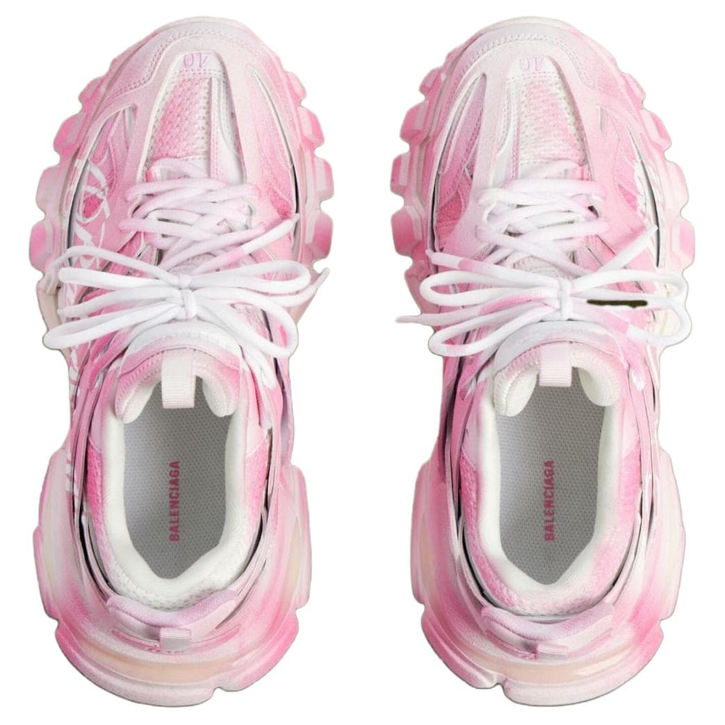 Кроссовки Balenciaga Track Stencil Low Top массивные кроссовки женские розовый и белый - изображение 4