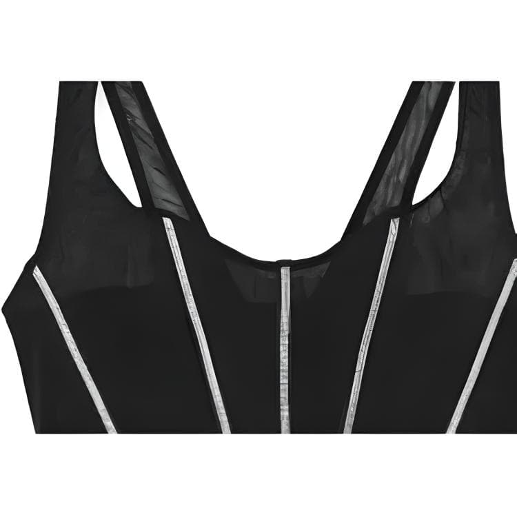 Трусы Victoria's Secret PINK VERY SEXY Sheer Shine Corset TopBlack - изображение 2