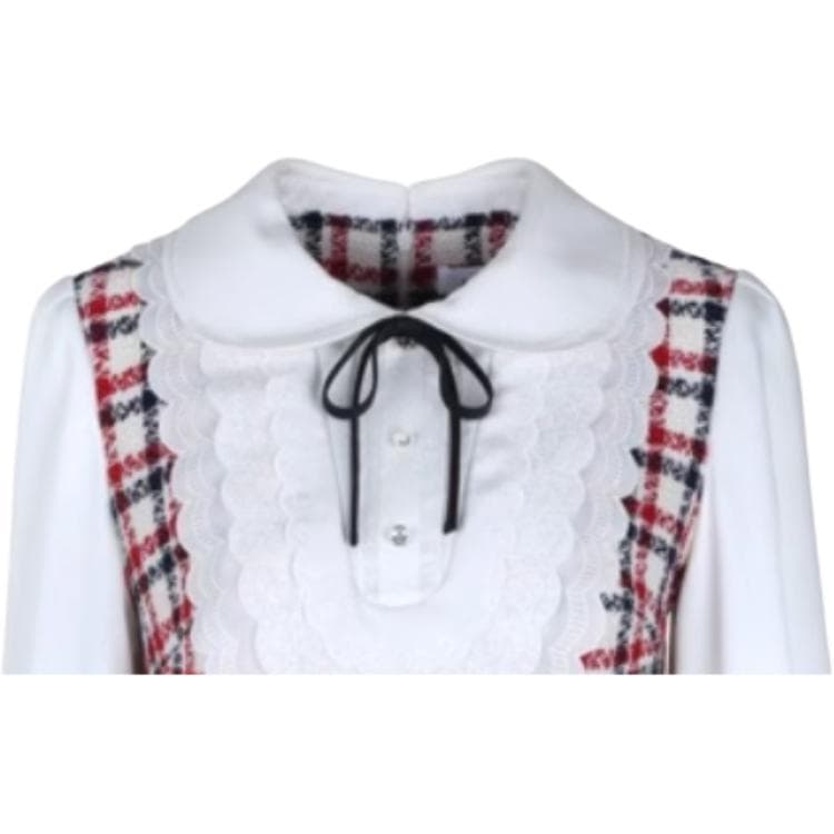 Платье JORYAweekend Длинный Sleeved Платье Женские Красная клетка - изображение 4