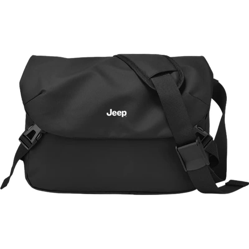 Сумка через плечо Jeep Oxford с кожаными вставками сумка через плечо мужская стильная черная - изображение 1