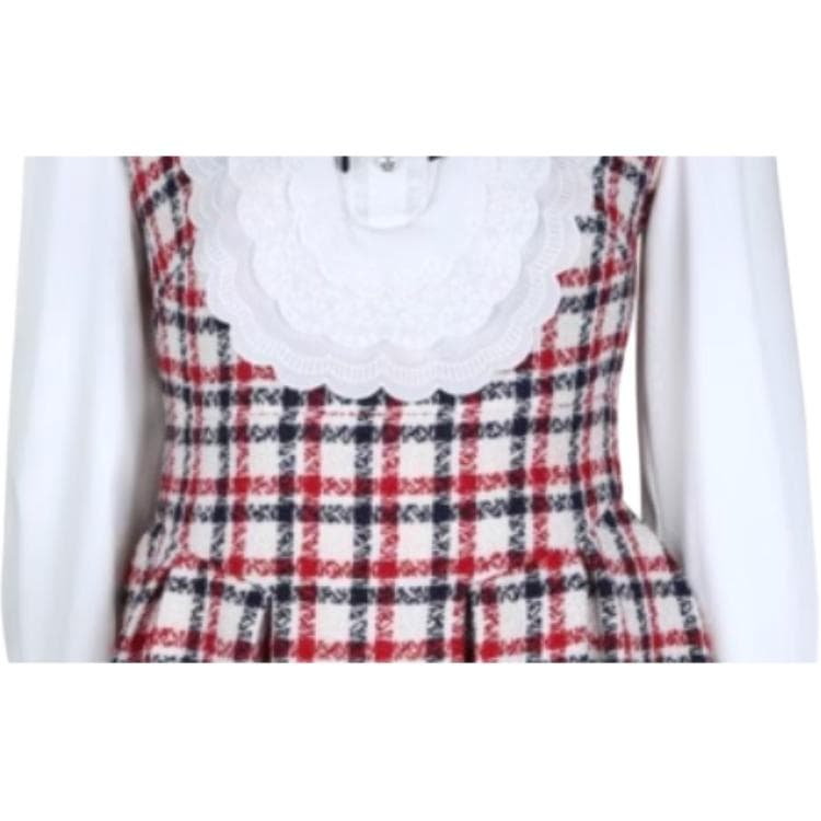 Платье JORYAweekend Длинный Sleeved Платье Женские Красная клетка - изображение 2