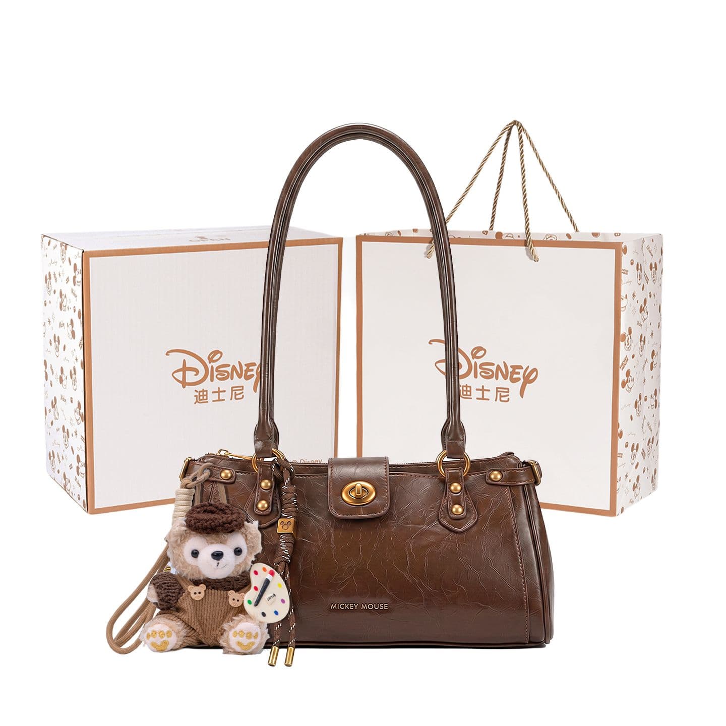 Мини-сумка Disney Mickey Mouse ПУ (полиуретан) Сумка через плечо Стандартная Женская Карамельный Коричневый - изображение 2