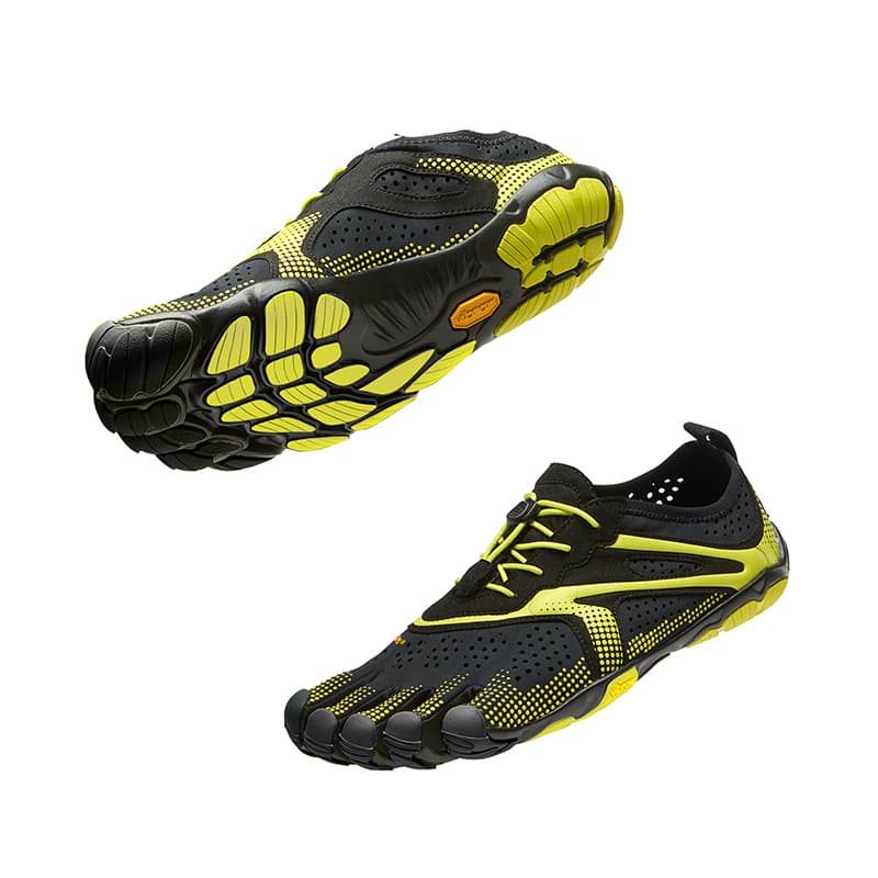 Кроссовки для спортзала Vibram V Run FIVE Fingers Обувь Низкий Верх Тренировочные Кроссовки Мужские Черный Лайм Зеленый - изображение 4