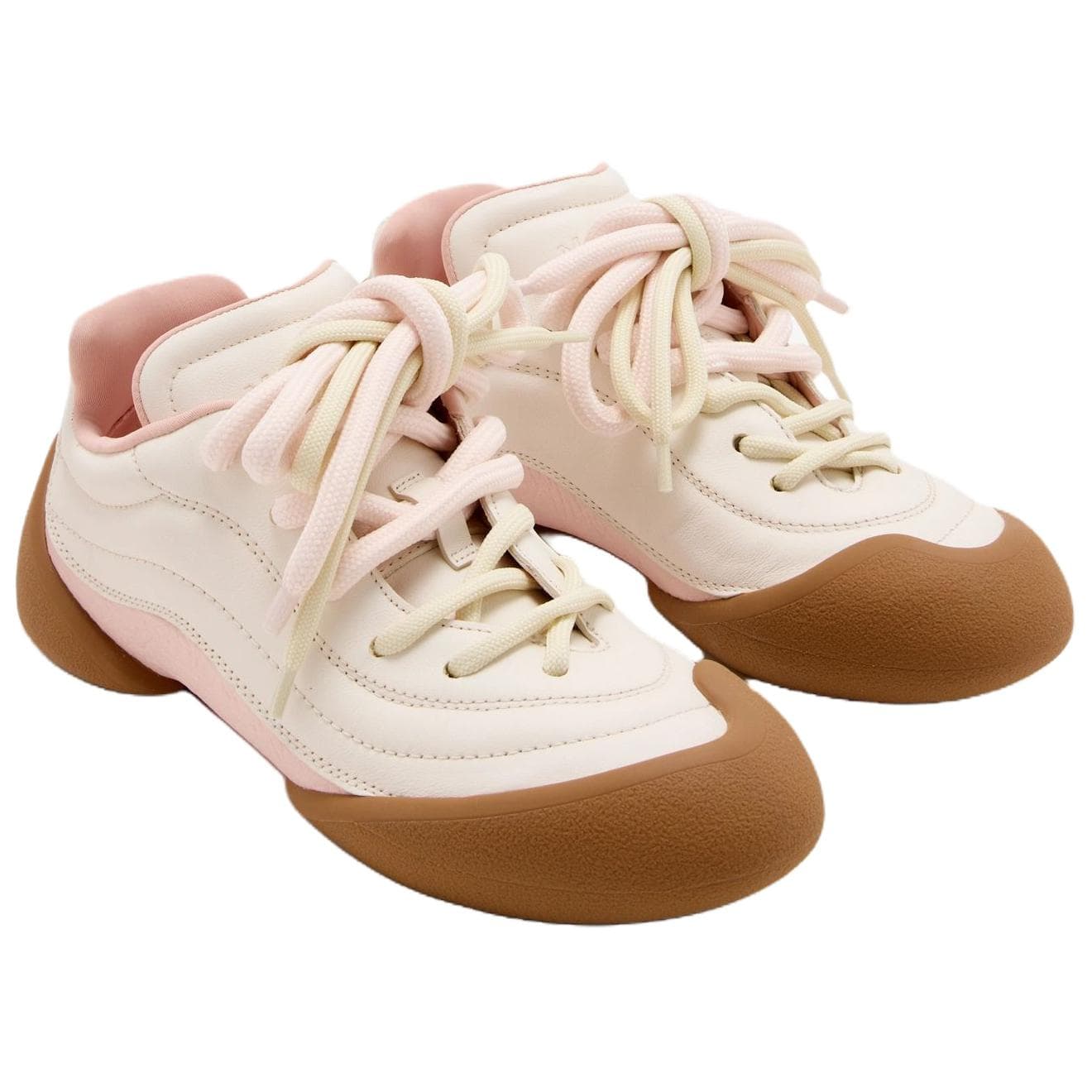 Кроссовки Alexander McQueen Flexion Sneaker Повседневная обувь Низкий Топ Бежевый Розовый Женский - изображение 3