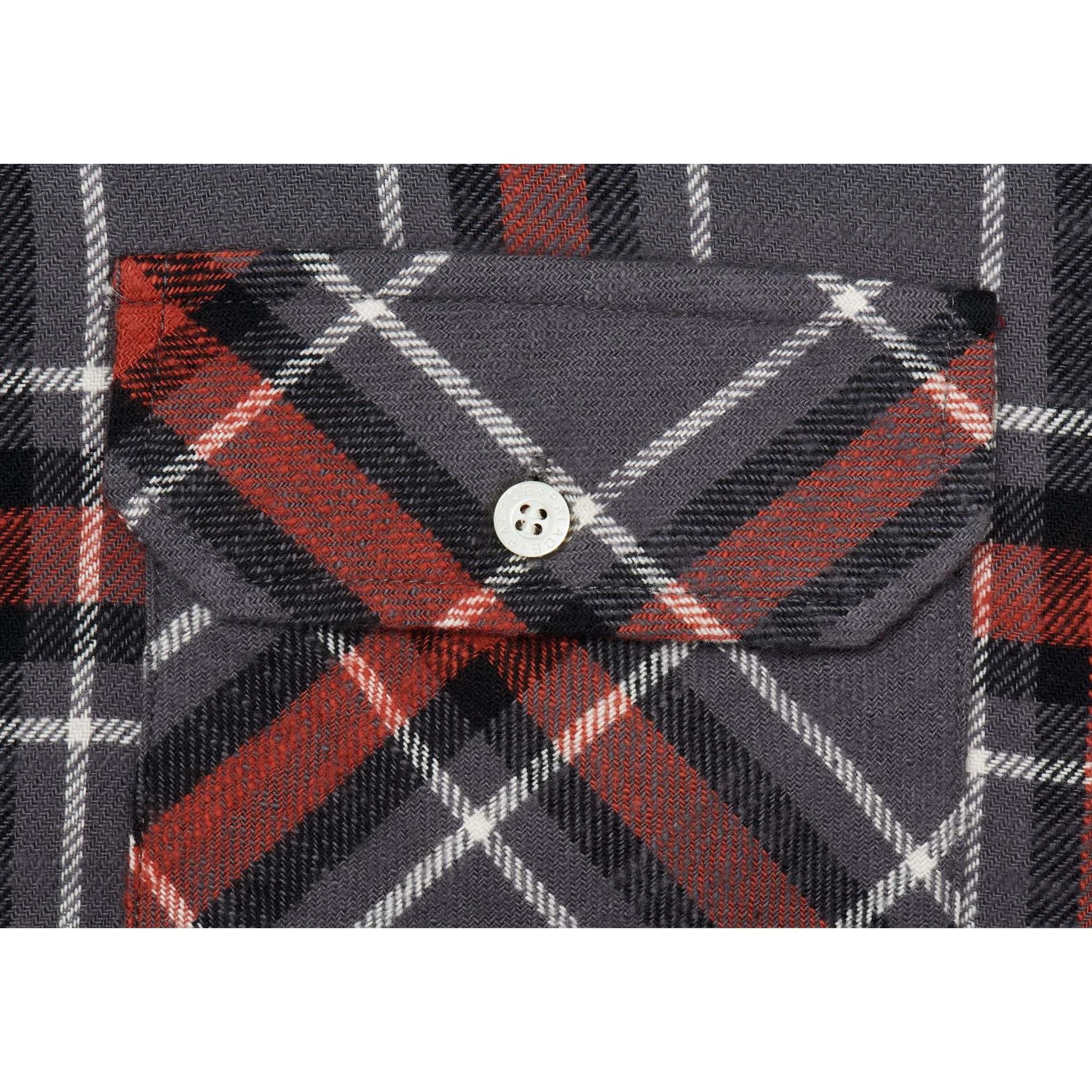 Рубашка PALACE FW22 Flannel Dpop Shoulder Shirt Grey - изображение 3