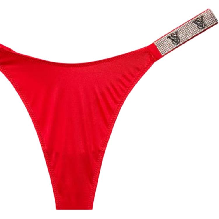 Трусы Victoria's Secret PINK VERY SEXY Shine Strap Thong PantyLipstick Red 1 - изображение 2