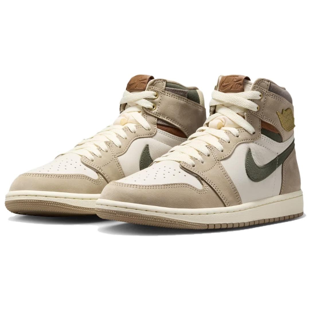 Ретро баскетбольные кроссовки Jordan Air Jordan 1 High Топ Ретро-баскетбольные кроссовки Женские Белый Коричневый - изображение 3