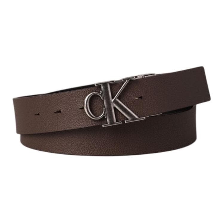 Ремень CALVIN KLEIN Ремни из коровьей кожи Мужской Космос Черный Земля Коричневый Ширина 3,5 см - изображение 3