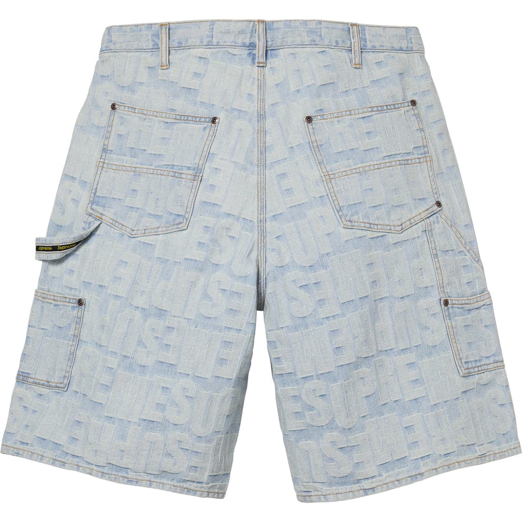 Джинсовые шорты Supreme SS26 WEEK12 Repeat Jacquard Double Knee Denim Short - изображение 2