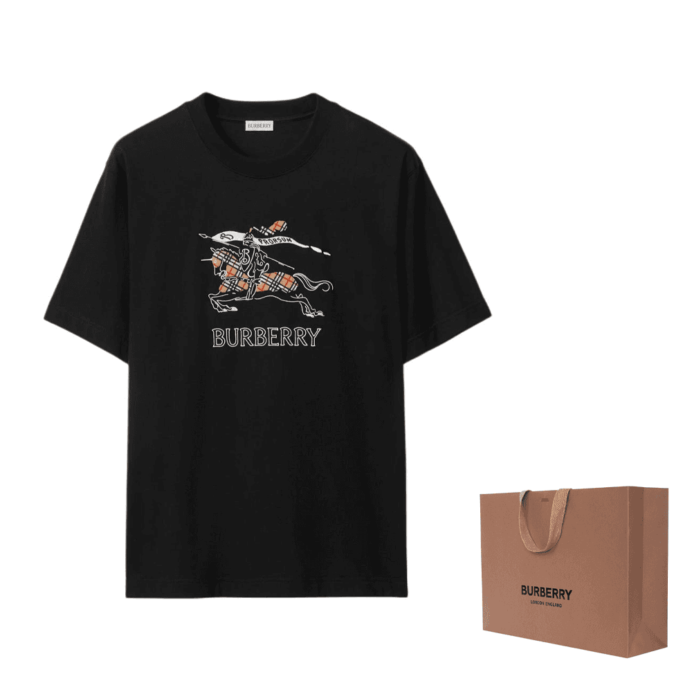 Футболка Burberry Черные Мужские T-рубашки - изображение 2