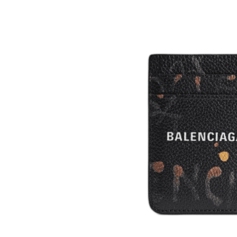 Картхолдер Balenciaga Мужской кошелек из коровьей кожи черный - изображение 3