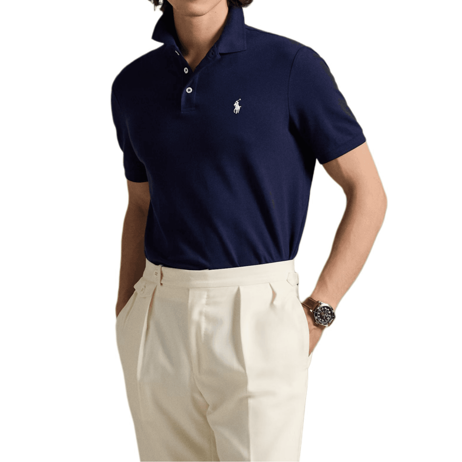 Поло Polo Ralph Lauren Поло Смешанная поставка Мужской Элегантный Морской синий - изображение 3