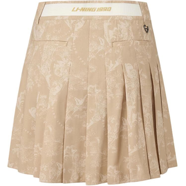 Юбка LI NING 1990 Starfish Brown Print Women's Casual Short Skirt - изображение 2