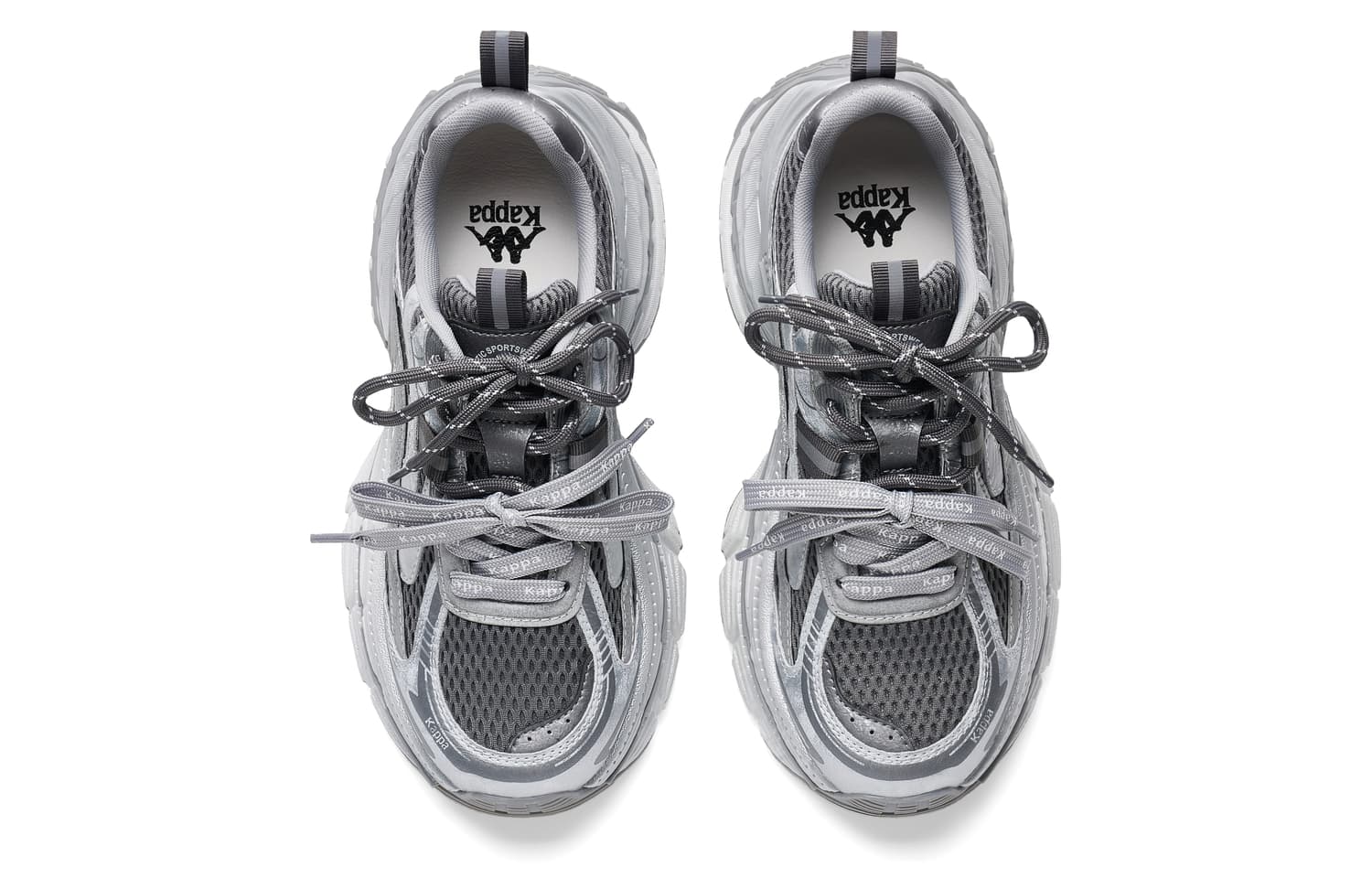 Кроссовки Kappa Ladders массивные кроссовки Low Top Shark Gray Silver Women's - изображение 4