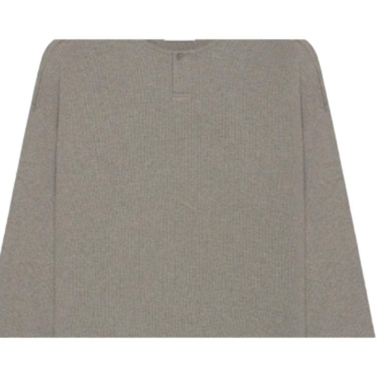 Кофта Fear of God Essentials Thermal Henley Long Sleeve Gray FlannelCharcoal T - изображение 3