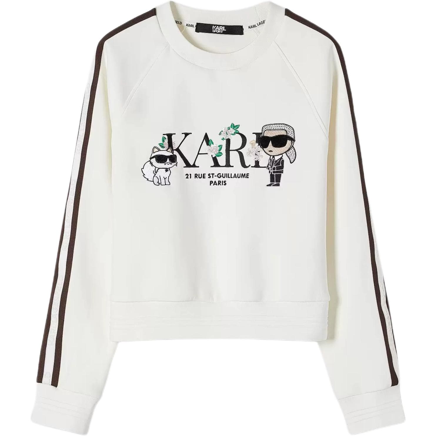 Худи KARL LAGERFELD × GOLF FW24 Теннис Активный отдых Повседневный Роскошь Принт с логотипом Круглый вырез Длинный рукав Женская Толстовка - изображение 1