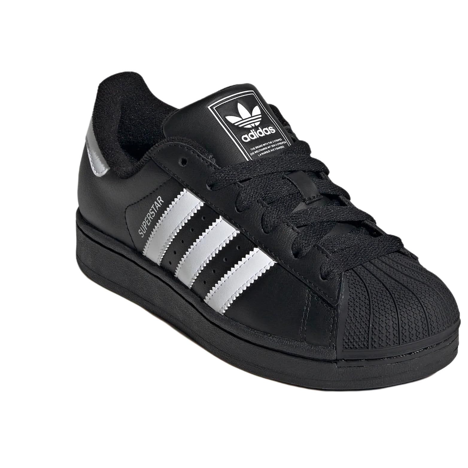 Кроссовки Adidas Originals Superstar 2 Кожа Low Топ Детский Скейтбординг Обувь Черный Унисекс - изображение 3