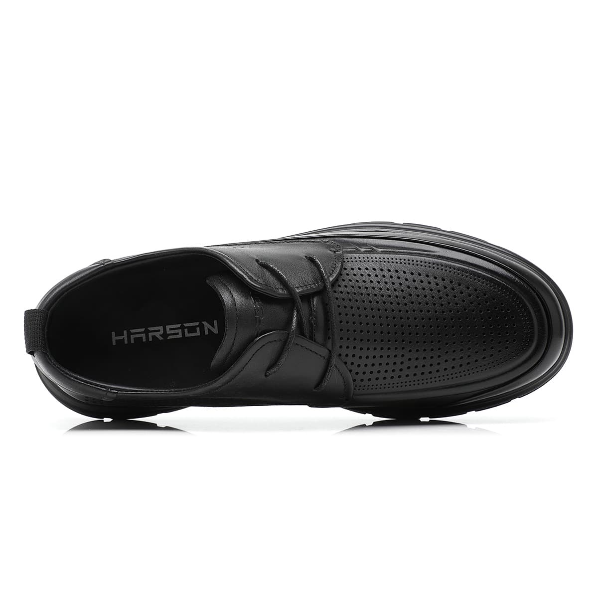 HARSON Повседневные кожаные туфли Low Топ Черный Перфорированный Мужской - изображение 3