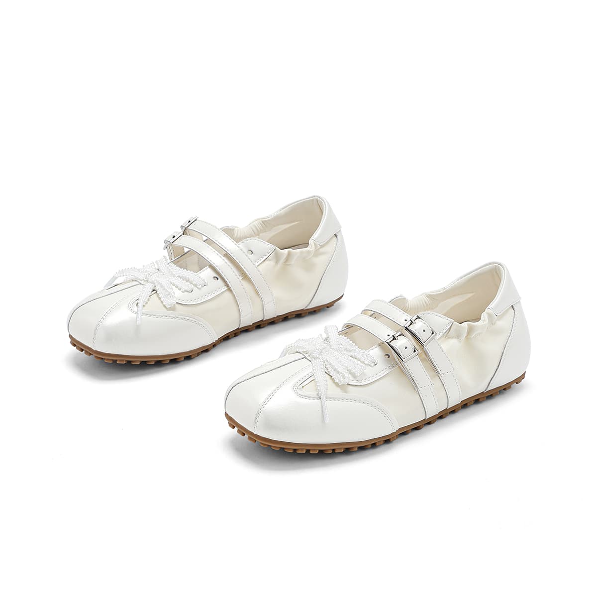 Hotwind Mary Jane Shoes Beige Women's - изображение 3