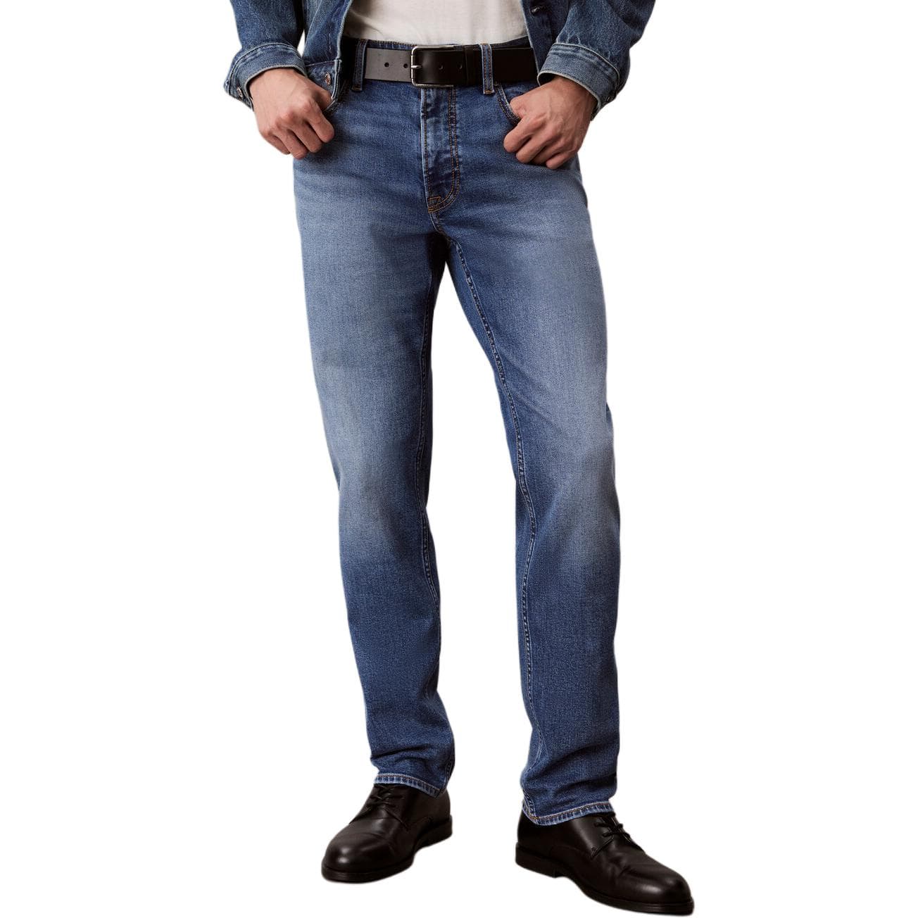Штаны Calvin Klein Medium Blue Men's Jeans Кальвин Кляйн Средне-синие Мужские Джинсы - изображение 1