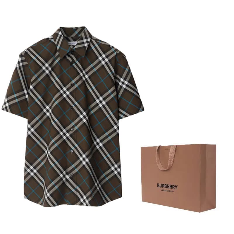 Рубашка Burberry Коричневые Мужские Рубашки - изображение 2