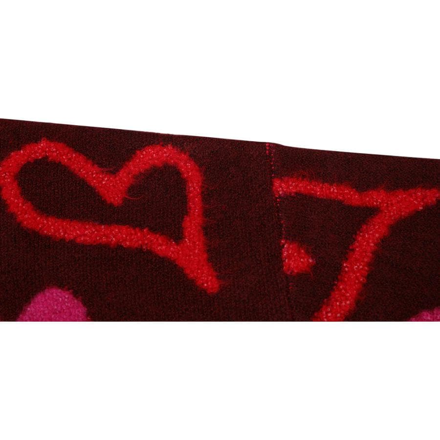 Кофта Drew House FW22 Scribble Hearts Sweater Burgundy - изображение 3