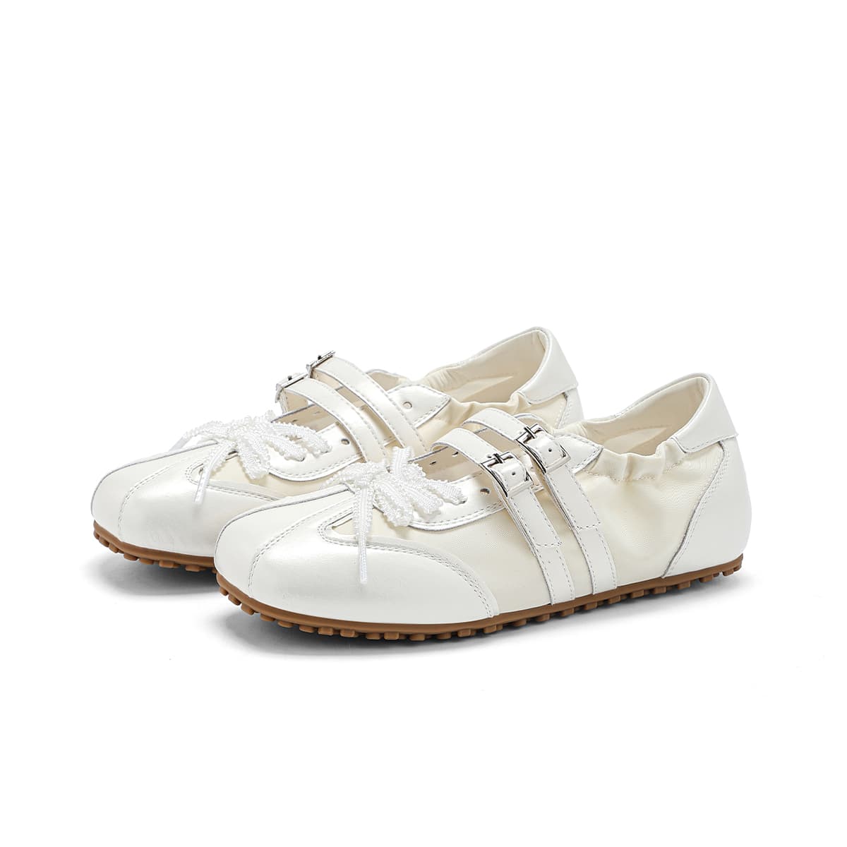 Hotwind Mary Jane Shoes Beige Women's - изображение 4