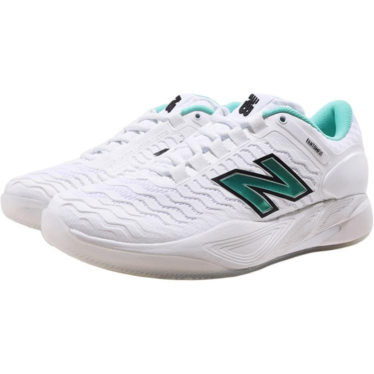Кроссовки для тенниса New Balance Fresh Foam X Ct RALLY V2 Кроссовки для тенниса Низкий Топ Белый Зеленый Циан Женские - изображение 2
