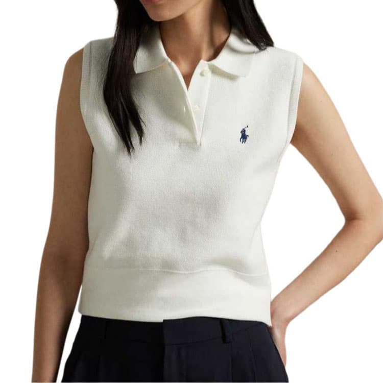 Майка Polo Ralph Lauren SS25 Поло Женское Белое - изображение 3